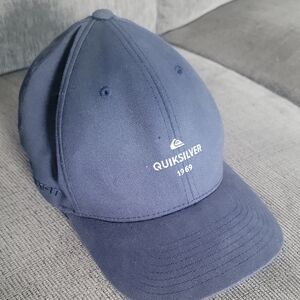 Quiksilver Blue Hat with Curved Brim and Embroidered Logo
